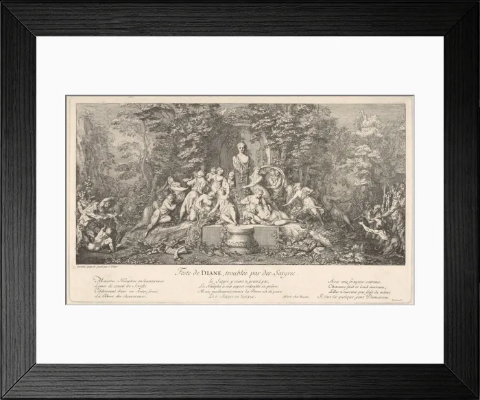 Framed Print : The festival of Diana, interrupted by satyrs (Feste de Diane Framed Print : The festival of Diana, interrupted by satyrs (Feste de Diane
