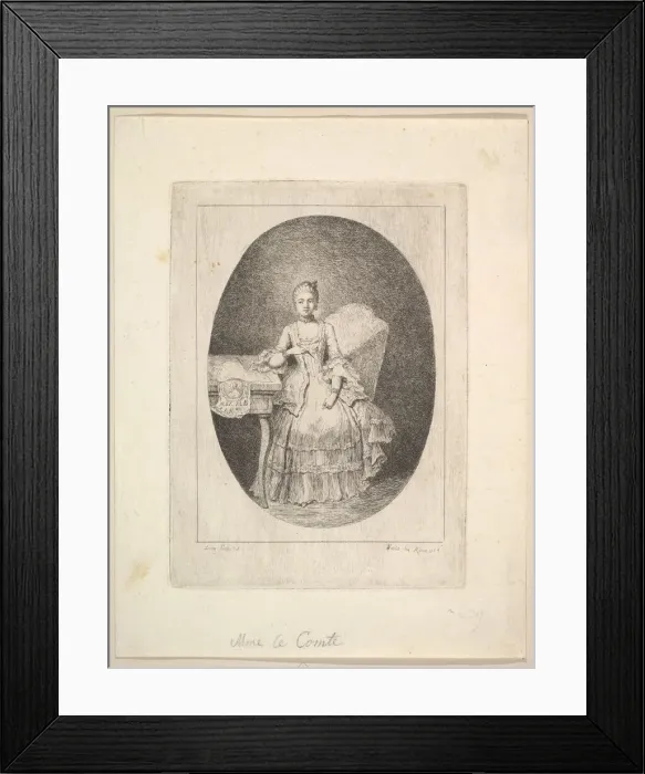 Framed Print : Portrait of Marguerite Le Comte, 1764. Creator: Claude Henri Watelet Framed Print : Portrait of Marguerite Le Comte, 1764. Creator: Claude Henri Watelet