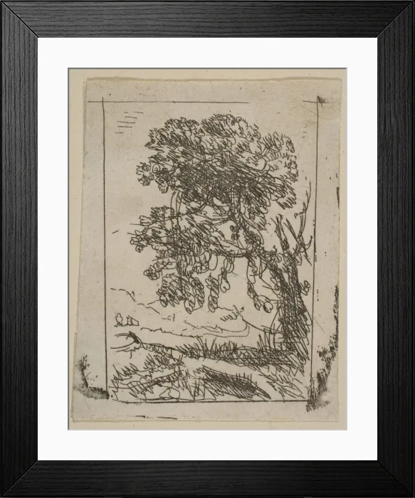 Framed Print : The Two Landscapes (Left Tree), ca. 1630. Creator: Claude Lorrain Framed Print : The Two Landscapes (Left Tree), ca. 1630. Creator: Claude Lorrain