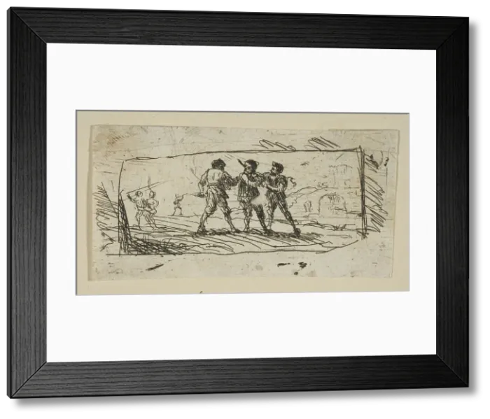 Framed Print : Study with Brigands (Lower Section), ca. 1633. Creator: Claude Lorrain Framed Print : Study with Brigands (Lower Section), ca. 1633. Creator: Claude Lorrain