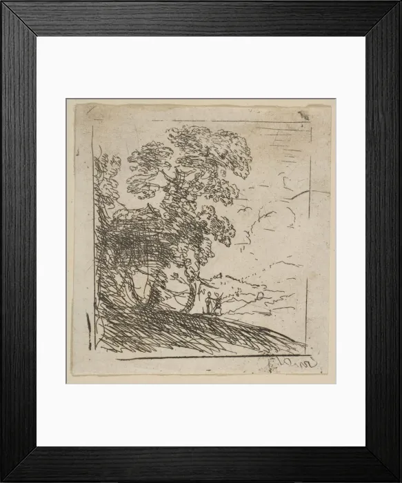 Framed Print : The Two Landscapes (Right Tree), ca. 1630. Creator: Claude Lorrain Framed Print : The Two Landscapes (Right Tree), ca. 1630. Creator: Claude Lorrain
