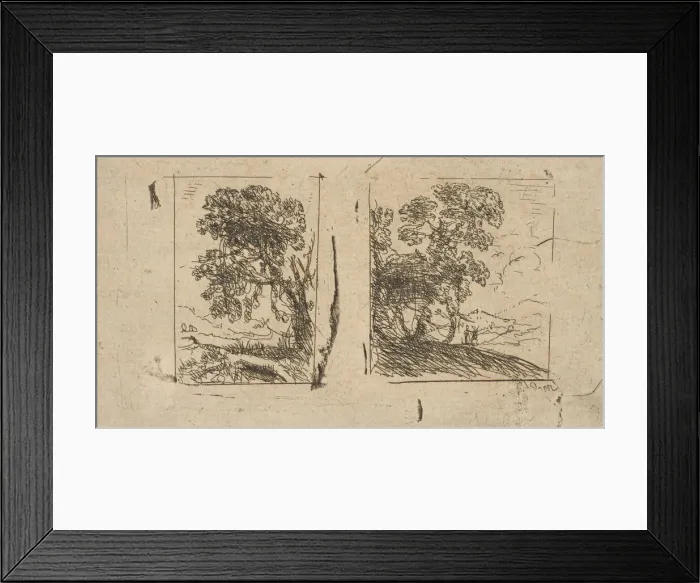 Framed Print : The Two Landscapes, ca. 1630. Creator: Claude Lorrain Framed Print : The Two Landscapes, ca. 1630. Creator: Claude Lorrain