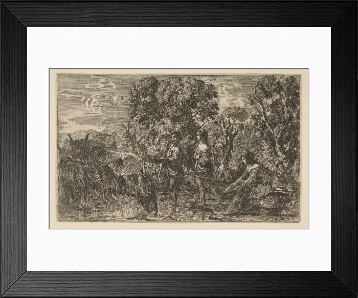 Framed Print : The Ford, 1634. Creator: Claude Lorrain Framed Print : The Ford, 1634. Creator: Claude Lorrain