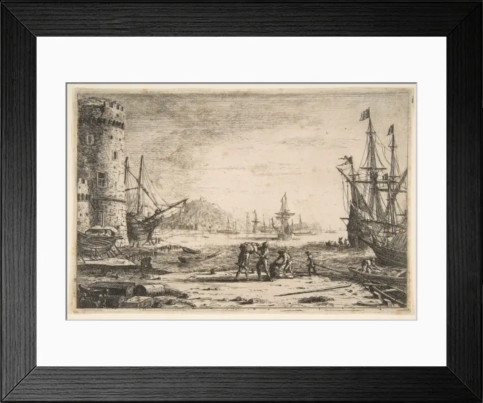 Framed Print : Harbour with a Large Tower, ca. 1641. Creator: Claude Lorrain Framed Print : Harbour with a Large Tower, ca. 1641. Creator: Claude Lorrain