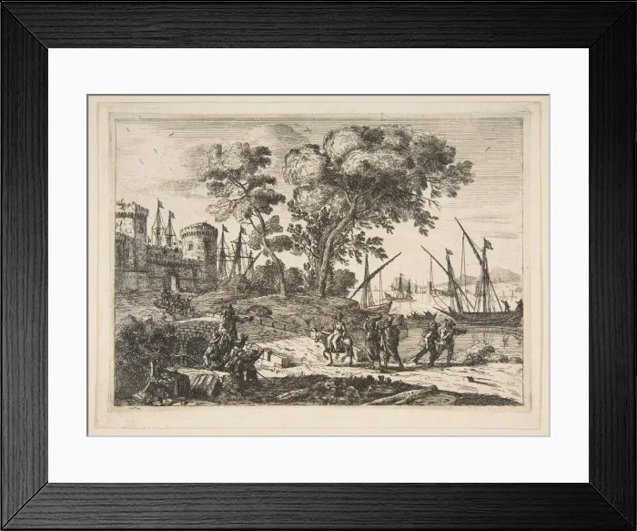 Framed Print : Coast Scene with an Artist, ca. 1638-41. Creator: Claude Lorrain Framed Print : Coast Scene with an Artist, ca. 1638-41. Creator: Claude Lorrain
