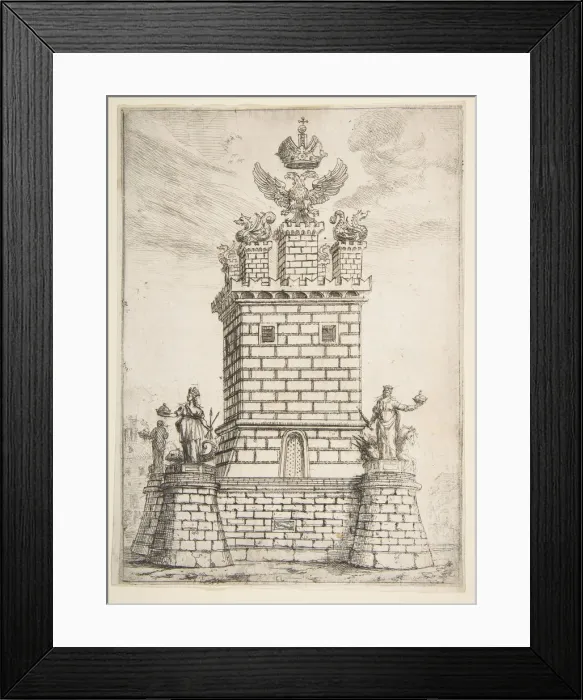 Framed Print : The Square Tower, 1637. Creator: Claude Lorrain Framed Print : The Square Tower, 1637. Creator: Claude Lorrain