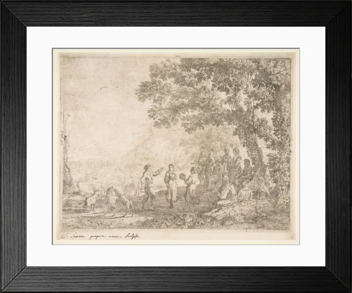 Framed Print : The Country Dance (Large Plate), ca. 1637. Creator: Claude Lorrain Framed Print : The Country Dance (Large Plate), ca. 1637. Creator: Claude Lorrain