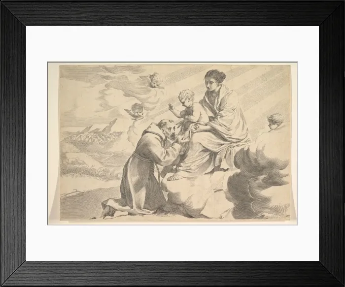 Framed Print : St. Francis of Assisi Adoring the Christ Child on the Virgins Lap Framed Print : St. Francis of Assisi Adoring the Christ Child on the Virgins Lap
