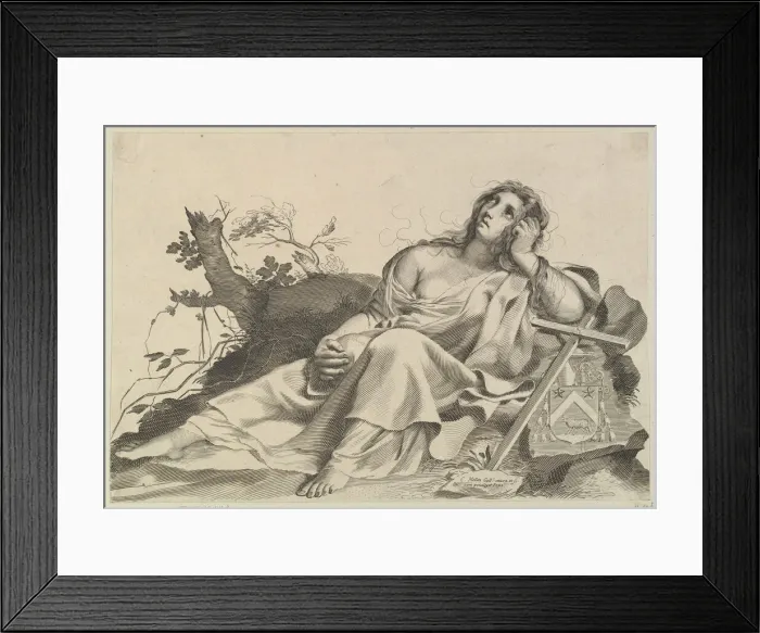 Framed Print : Mary Magdalen Meditating. Creator: Claude Mellan Framed Print : Mary Magdalen Meditating. Creator: Claude Mellan