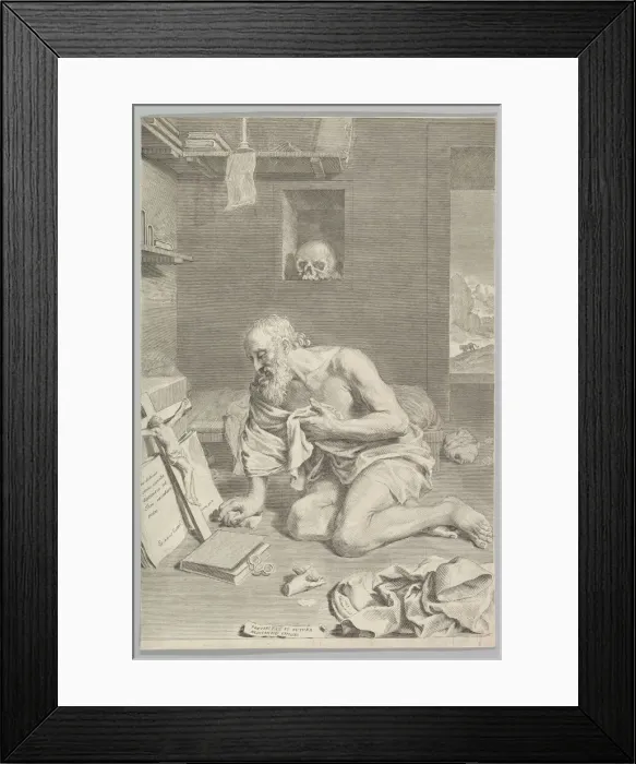 Framed Print : St. Jerome Praying in His Cell (Saint Jerome penitent), 1665 Framed Print : St. Jerome Praying in His Cell (Saint Jerome penitent), 1665