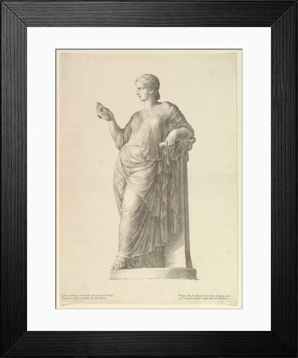 Framed Print : Ancient Statue of the Muse Thalia, 1669. Creator: Claude Mellan Framed Print : Ancient Statue of the Muse Thalia, 1669. Creator: Claude Mellan