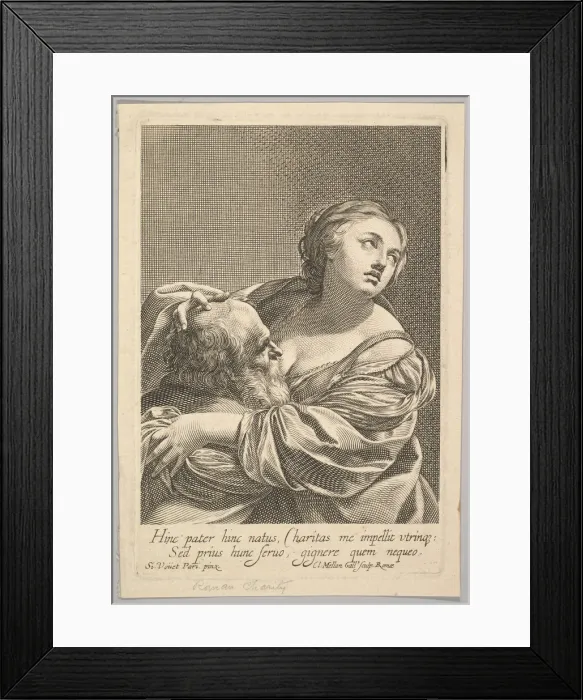 Framed Print : Roman Charity (La Chariteromaine). Creator: Claude Mellan Framed Print : Roman Charity (La Chariteromaine). Creator: Claude Mellan