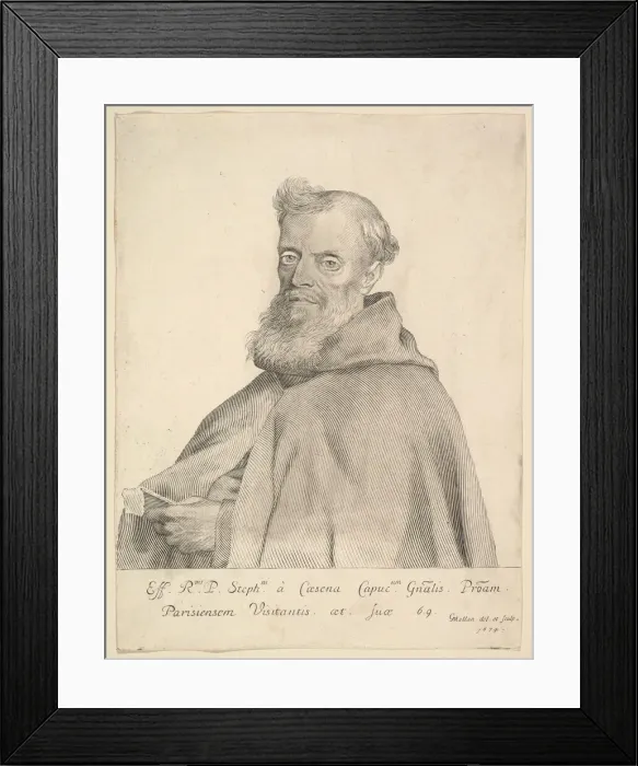 Framed Print : Le Pere Etienne de Cesena, 1674. Creator: Claude Mellan Framed Print : Le Pere Etienne de Cesena, 1674. Creator: Claude Mellan
