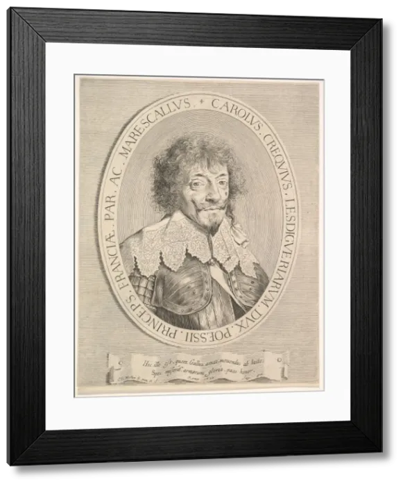 Framed Print : Charles I de Crequy, duc de Lesdiguieres, 1633. Creator: Claude Mellan Framed Print : Charles I de Crequy, duc de Lesdiguieres, 1633. Creator: Claude Mellan