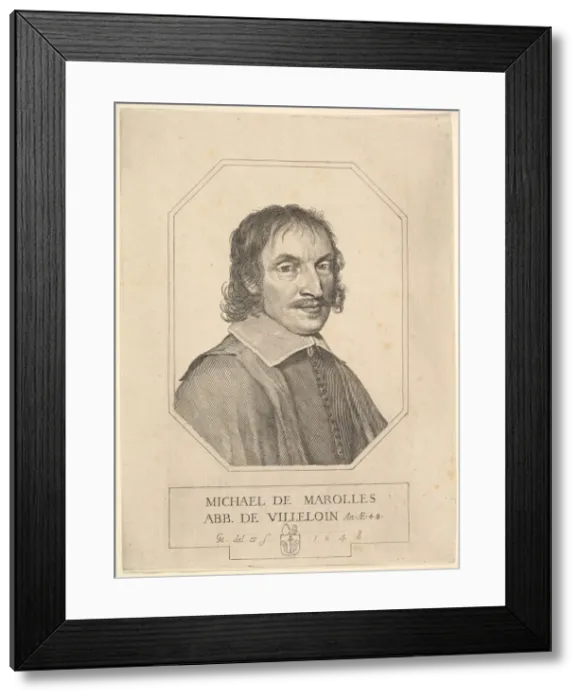 Framed Print : Portrait of Michel de Marolles, 1648. Creator: Claude Mellan Framed Print : Portrait of Michel de Marolles, 1648. Creator: Claude Mellan