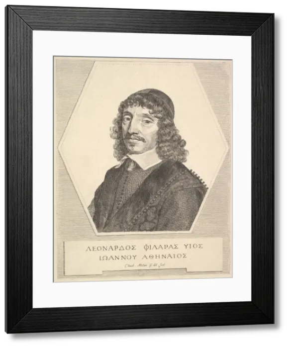 Framed Print : Portrait of Leonardos Philaras, 1651. Creator: Claude Mellan Framed Print : Portrait of Leonardos Philaras, 1651. Creator: Claude Mellan