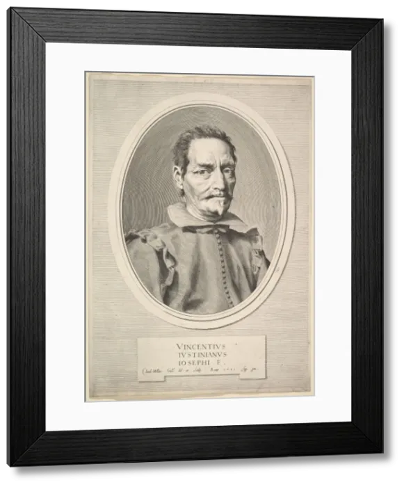 Framed Print : Portrait of Vicenzo Giustiniani, 1631. Creator: Claude Mellan Framed Print : Portrait of Vicenzo Giustiniani, 1631. Creator: Claude Mellan