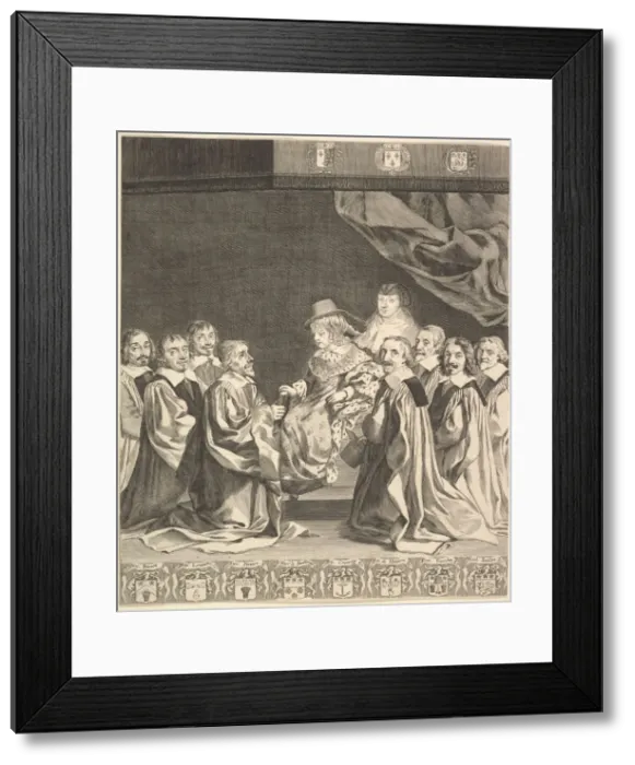 Framed Print : Frontispiece: Les Ordonnances royaux, ca. 1644. Creator: Claude Mellan Framed Print : Frontispiece: Les Ordonnances royaux, ca. 1644. Creator: Claude Mellan