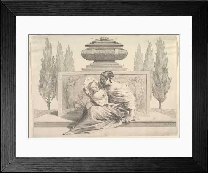 Framed Print : Allegory in Honor of Anne of Austria, ca. 1643. Creator: Claude Mellan