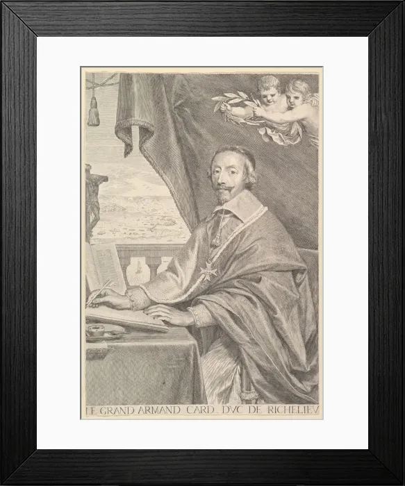 Framed Print : Portrait of Cardinal Richelieu, 1651. Creator: Claude Mellan Framed Print : Portrait of Cardinal Richelieu, 1651. Creator: Claude Mellan