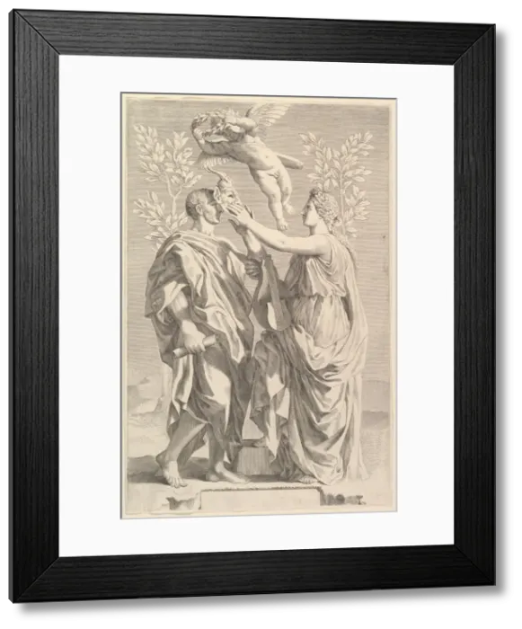 Framed Print : Frontispiece: Horace, Quinti Horatii Flacci Opera, 1642. Creator: Claude Mellan Framed Print : Frontispiece: Horace, Quinti Horatii Flacci Opera, 1642. Creator: Claude Mellan