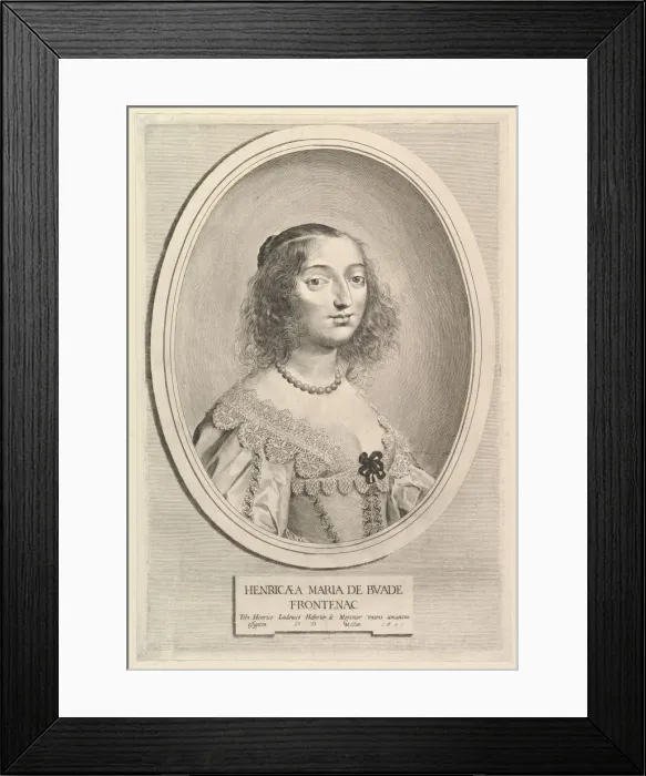 Framed Print : Henriette-Marie de Buade-Frontenac, 1641. Creator: Claude Mellan Framed Print : Henriette-Marie de Buade-Frontenac, 1641. Creator: Claude Mellan
