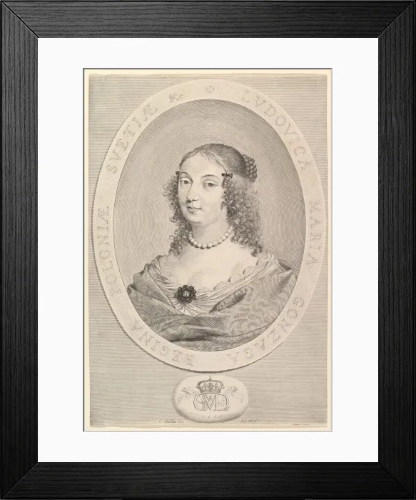 Framed Print : Ludovica Maria Gonzaga, Queen of Poland, 1645. Creator: Claude Mellan Framed Print : Ludovica Maria Gonzaga, Queen of Poland, 1645. Creator: Claude Mellan