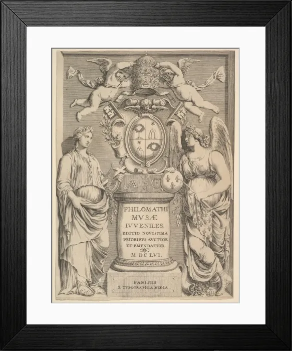 Framed Print : Title Page: Philomathi Musae Juveniles, 1655. Creator: Claude Mellan Framed Print : Title Page: Philomathi Musae Juveniles, 1655. Creator: Claude Mellan