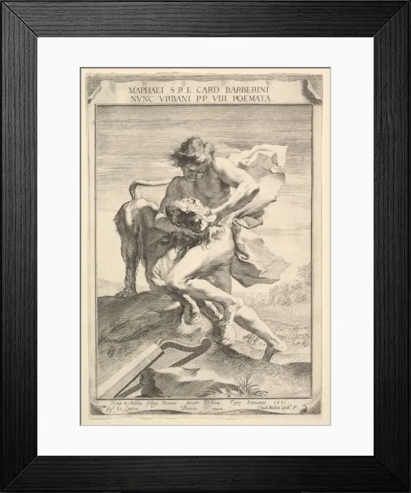 Framed Print : David Strangling the Lion, 1631. Creator: Claude Mellan Framed Print : David Strangling the Lion, 1631. Creator: Claude Mellan