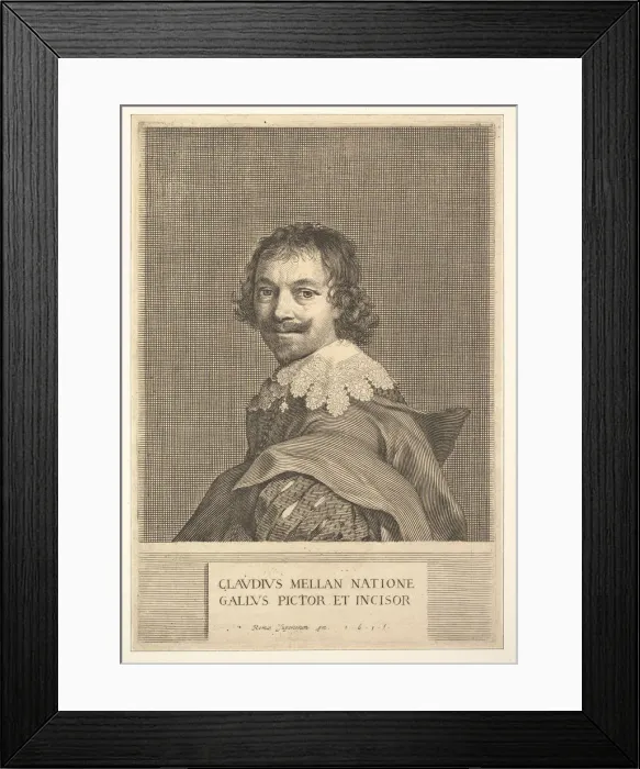 Framed Print : Claude Mellan: Self Portrait, 1635. Creator: Claude Mellan Framed Print : Claude Mellan: Self Portrait, 1635. Creator: Claude Mellan