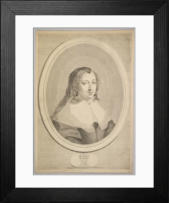 Framed Print : Anne of Austria, ca. 1645. Creator: Claude Mellan Framed Print : Anne of Austria, ca. 1645. Creator: Claude Mellan