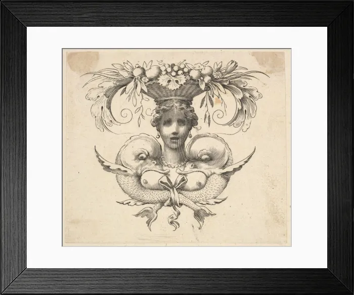 Framed Print : Tail-piece: Womans Head (Cul-de-lampe: Buste de femme). Creator: Claude Mellan Framed Print : Tail-piece: Womans Head (Cul-de-lampe: Buste de femme). Creator: Claude Mellan