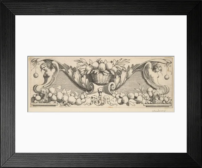 Framed Print : Headband: Basket of Fruit. Creator: Claude Mellan Framed Print : Headband: Basket of Fruit. Creator: Claude Mellan