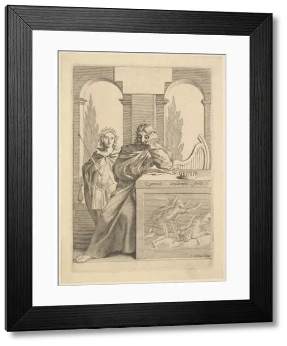 Framed Print : David: Title Page for Talon, L Histoire sainte, III, 1645. Creator: Claude Mellan Framed Print : David: Title Page for Talon, L Histoire sainte, III, 1645. Creator: Claude Mellan