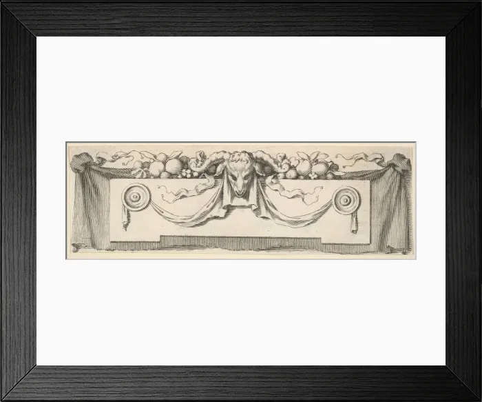 Framed Print : Headband with Rams Head. Creator: Claude Mellan Framed Print : Headband with Rams Head. Creator: Claude Mellan