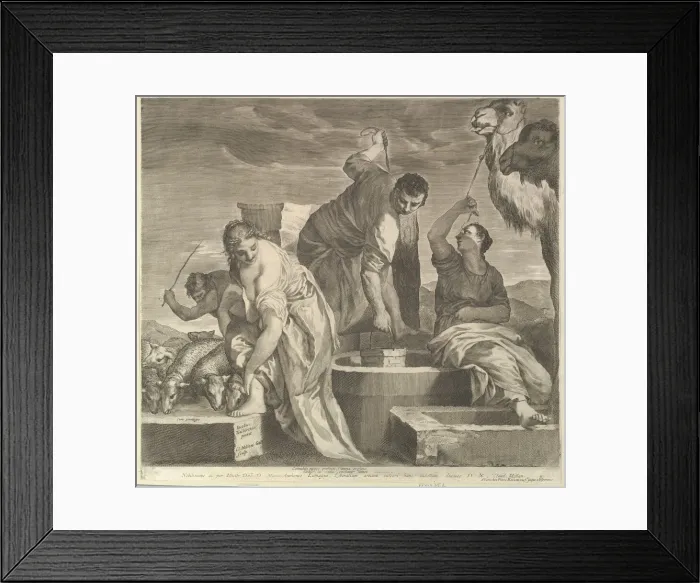 Framed Print : Jacob Draws Water for Rachels Animals (Jacob abreuve le troupeau de Rachel) Framed Print : Jacob Draws Water for Rachels Animals (Jacob abreuve le troupeau de Rachel)