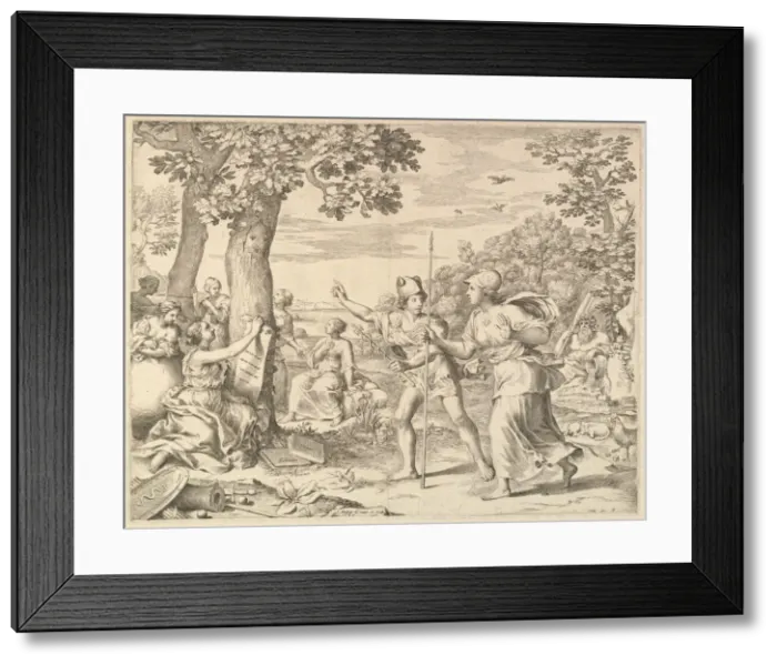 Framed Print : Allegory on Good Government in France, 1685. Creator: Claude Mellan Framed Print : Allegory on Good Government in France, 1685. Creator: Claude Mellan