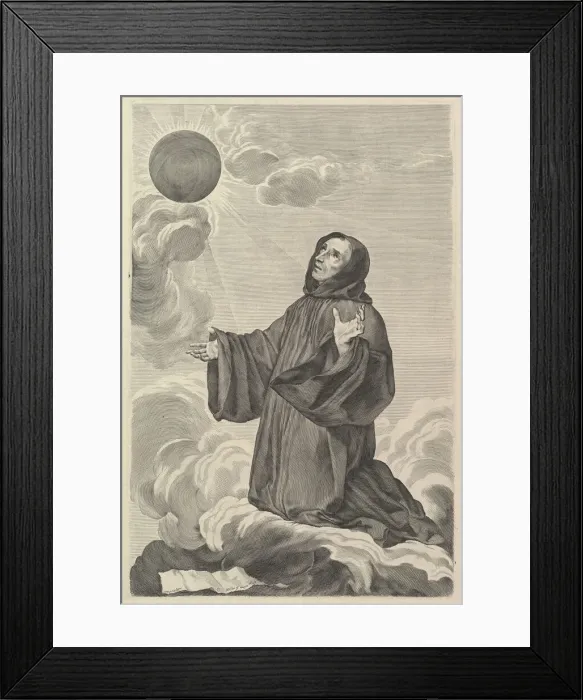 Framed Print : St. Benedict in Ecstasy. Creator: Claude Mellan Framed Print : St. Benedict in Ecstasy. Creator: Claude Mellan