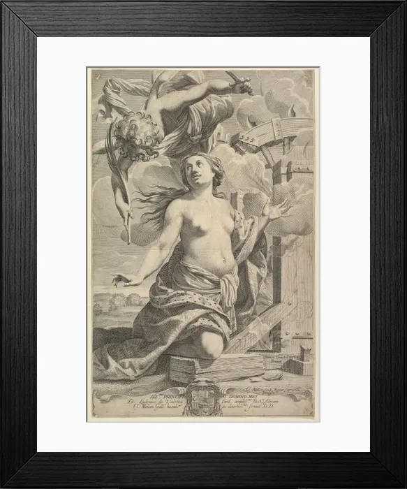 Framed Print : Martyrdom of St. Catherine, 1625. Creator: Claude Mellan Framed Print : Martyrdom of St. Catherine, 1625. Creator: Claude Mellan