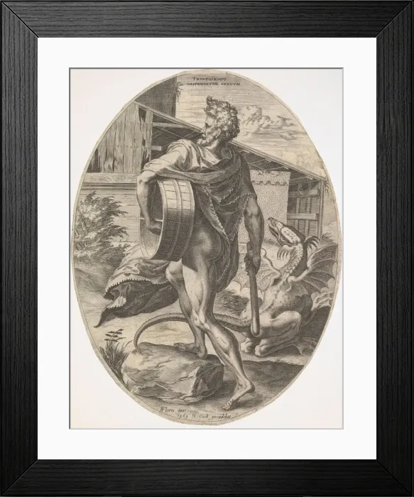 Framed Print : Triptolemus from The Rural Gods, 1565. Creator: Cornelis Cort Framed Print : Triptolemus from The Rural Gods, 1565. Creator: Cornelis Cort