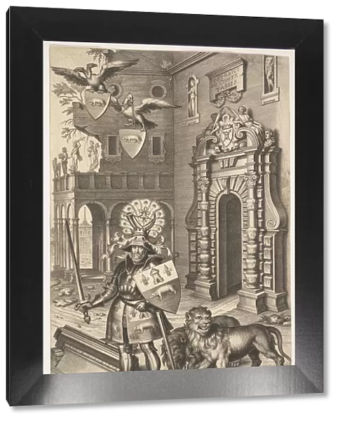 Allegorical Portrait of Count Tassis illustration from Jean Jacques Chifflet