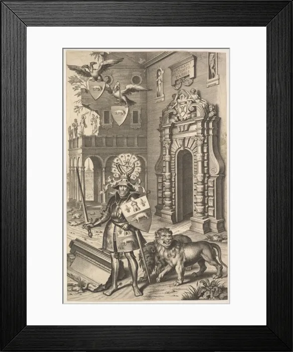 Framed Print : Allegorical Portrait of Count Tassis illustration from Jean Jacques Chifflet Framed Print : Allegorical Portrait of Count Tassis illustration from Jean Jacques Chifflet