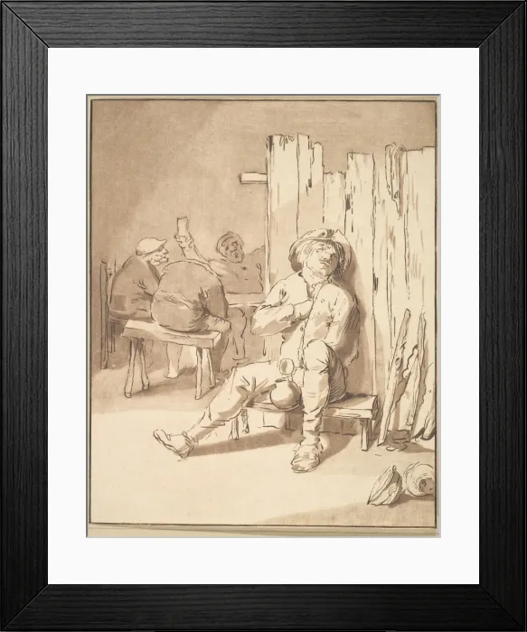 Framed Print : Drunken Farmer in an Inn, 1775. Creator: Cornelis Ploos van Amstel Framed Print : Drunken Farmer in an Inn, 1775. Creator: Cornelis Ploos van Amstel