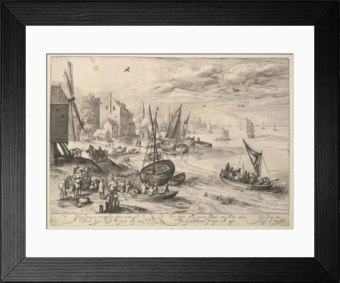 Framed Print : Harbor Scene. Creator: Crispijn de Passe I Framed Print : Harbor Scene. Creator: Crispijn de Passe I
