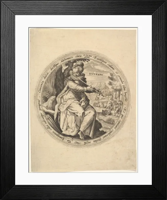 Framed Print : Euterpe, from The Muses. Creator: Crispijn de Passe I Framed Print : Euterpe, from The Muses. Creator: Crispijn de Passe I