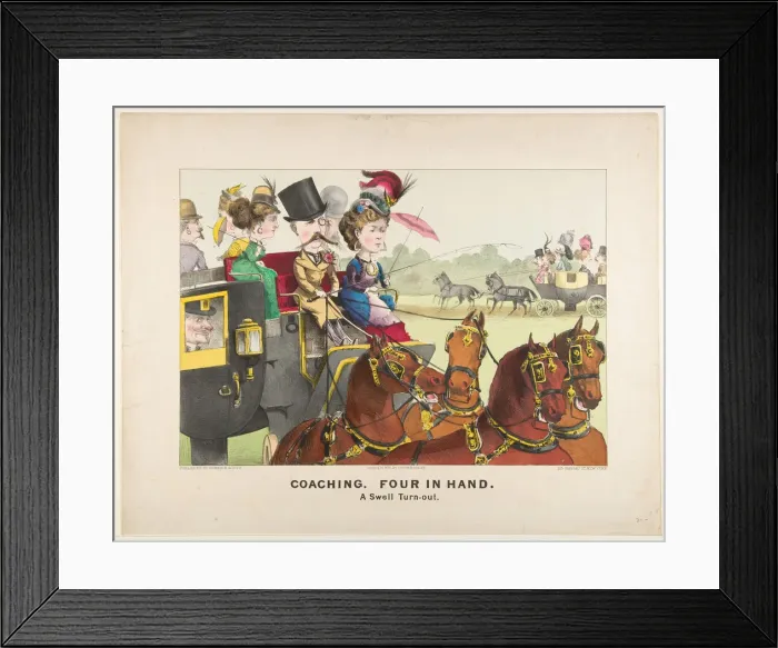 Framed Print : Coaching - Four in Hand - A Swell Turn-out, 1876. Creator: Currier and Ives Framed Print : Coaching - Four in Hand - A Swell Turn-out, 1876. Creator: Currier and Ives