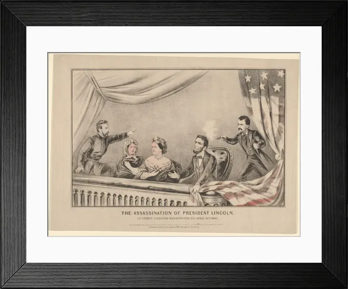 Framed Print : The Assassination of President Lincoln at Fords Theatre, Washington D. C Framed Print : The Assassination of President Lincoln at Fords Theatre, Washington D. C