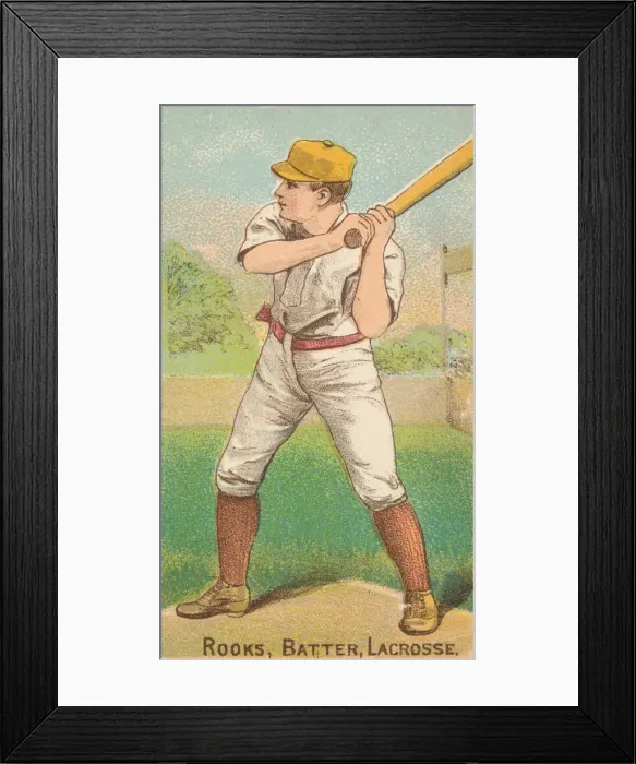 Framed Print : Rooks, Batter, Lacrosse, from the Gold Coin series (N284) for Gold Coin Chewing Tobacco Framed Print : Rooks, Batter, Lacrosse, from the Gold Coin series (N284) for Gold Coin Chewing Tobacco