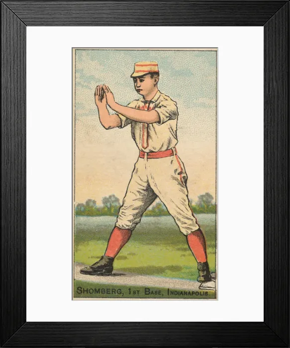 Framed Print : Shomberg, 1st Base, Indianapolis, from the Gold Coin series (N284 Framed Print : Shomberg, 1st Base, Indianapolis, from the Gold Coin series (N284