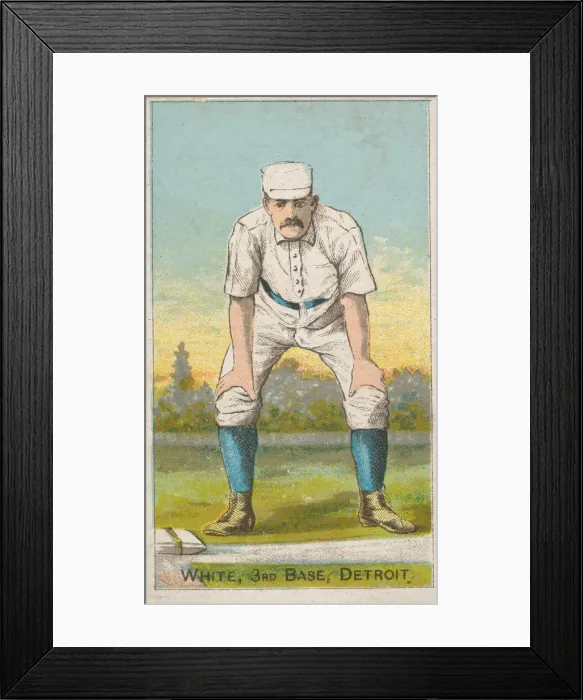 Framed Print : White, 3rd Base, Detroit, from the Gold Coin'Tobacco Issue, 1887 Framed Print : White, 3rd Base, Detroit, from the Gold Coin'Tobacco Issue, 1887